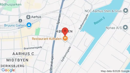 Kontorlokaler til leje i Århus C - kort over placeringen