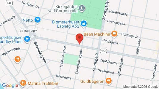 Erhvervslejemål til leje i Esbjerg Centrum - kort over placeringen
