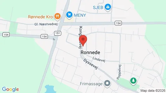 Erhvervslejemål til leje i Rønnede - kort over placeringen