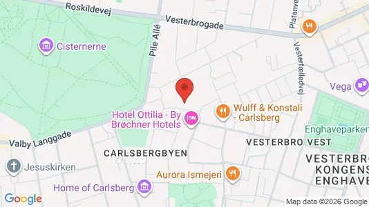 Kontorlokaler til salg i Vesterbro - kort over placeringen