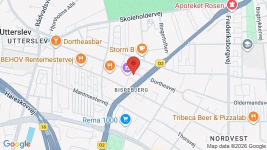 Erhvervslejemål til leje i København NV - kort over placeringen
