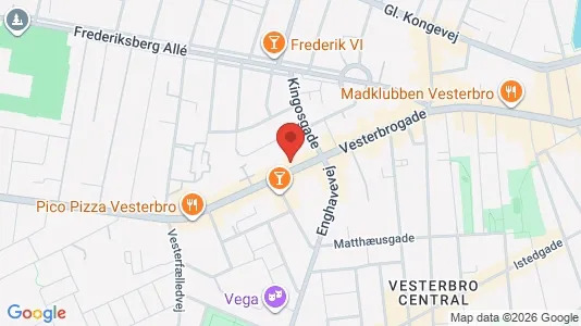 Erhvervslejemål til salg i Vesterbro - kort over placeringen