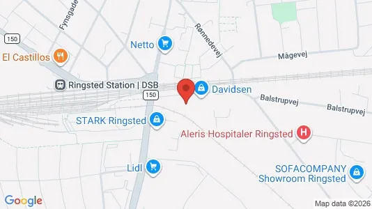 Erhvervslejemål til salg i Ringsted - kort over placeringen