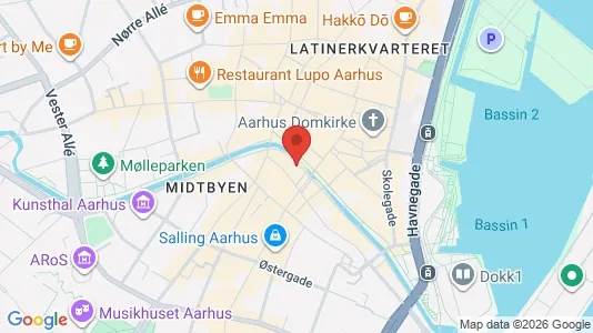 Kontorlokaler til leje i Århus C - kort over placeringen