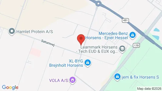Erhvervsgrunde til salg i Horsens - kort over placeringen