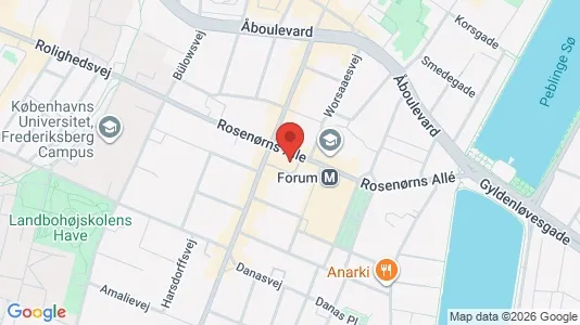 Erhvervslejemål til leje i Frederiksberg C - kort over placeringen