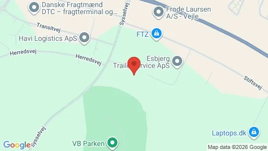 Erhvervsgrunde til salg i Vejle Centrum - kort over placeringen