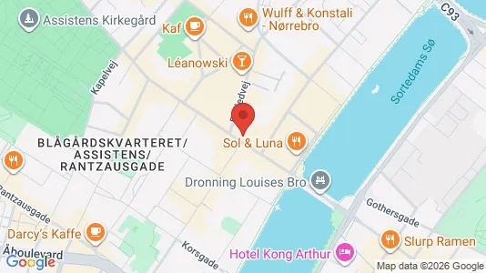 Erhvervslejemål til leje i Nørrebro - kort over placeringen