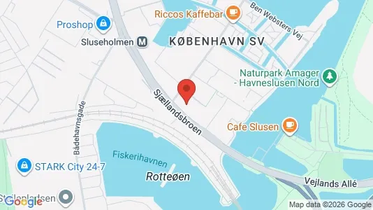 Kontorlokaler til leje i København SV - kort over placeringen