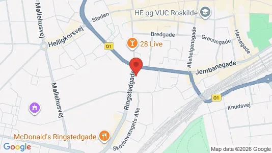 Erhvervslejemål til salg i Roskilde - kort over placeringen