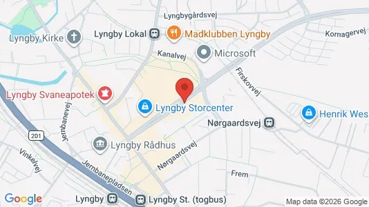 Erhvervslejemål til leje i Kongens Lyngby - kort over placeringen