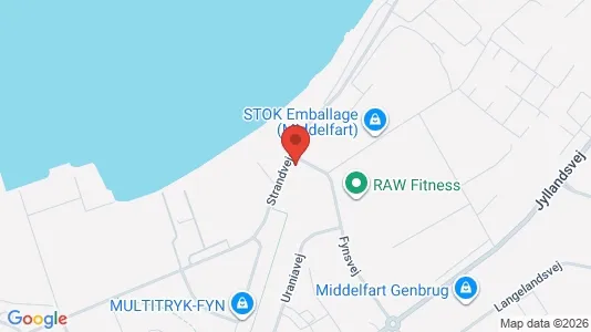 Butikslokaler til leje i Middelfart - kort over placeringen