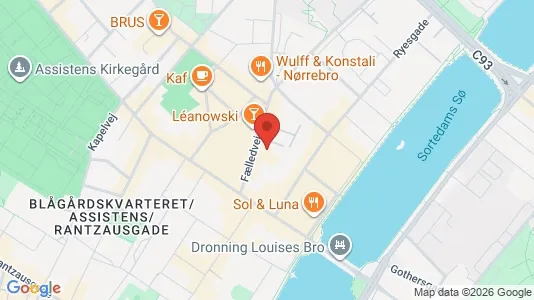 Erhvervslejemål til leje i Nørrebro - kort over placeringen