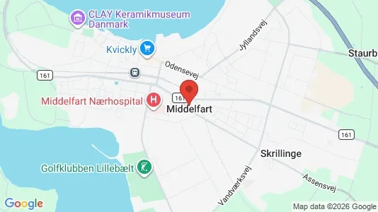 Erhvervslejemål til salg i Middelfart - kort over placeringen