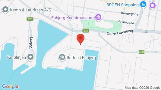 Kontorlokaler til leje i Esbjerg Centrum - kort over placeringen