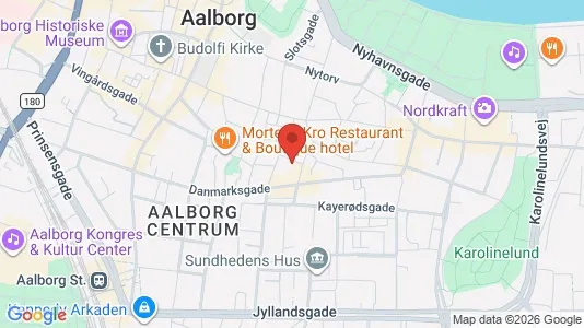 Erhvervslejemål til leje i Aalborg Centrum - kort over placeringen