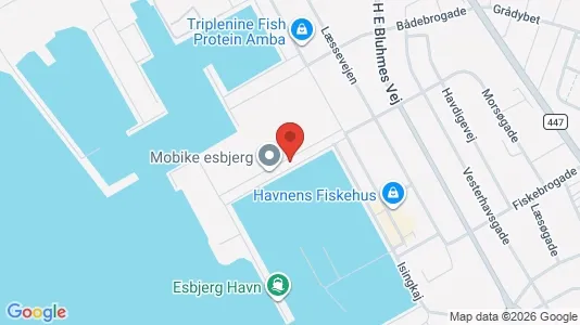 Kontorlokaler til salg i Esbjerg Centrum - kort over placeringen