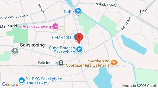 Erhvervslejemål til salg i Sakskøbing - kort over placeringen
