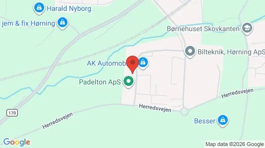 Erhvervsgrunde til leje i Hørning - kort over placeringen
