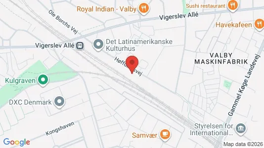 Erhvervslejemål til leje i Valby - kort over placeringen