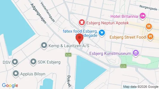 Kontorlokaler til salg i Esbjerg Centrum - kort over placeringen