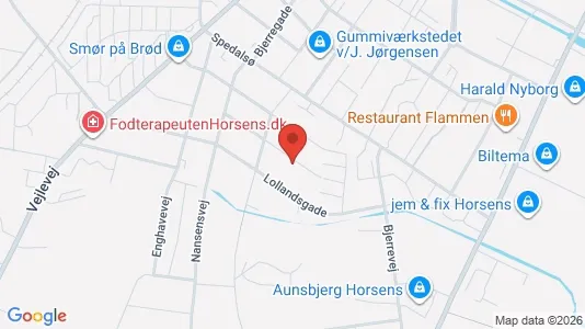 Erhvervslejemål til salg i Horsens - kort over placeringen