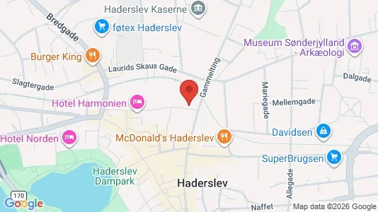 Boligudlejningsejendomme til salg i Haderslev - kort over placeringen