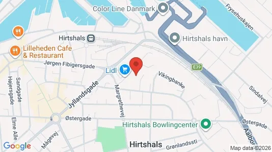 Værkstedslokaler til salg i Hirtshals - kort over placeringen