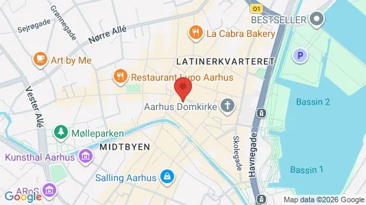 Kontorlokaler til leje i Århus C - kort over placeringen