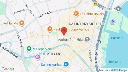 Kontorlokaler til leje i Århus C - kort over placeringen