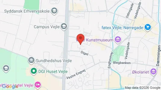 Kontorlokaler til leje i Vejle Centrum - kort over placeringen
