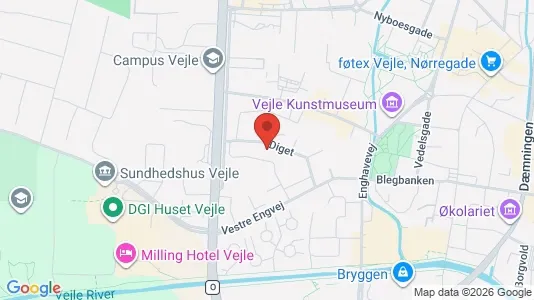 Kontorlokaler til leje i Vejle Centrum - kort over placeringen