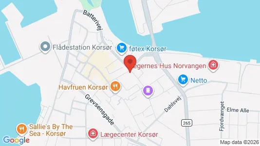 Kontorlokaler til leje i Korsør - kort over placeringen