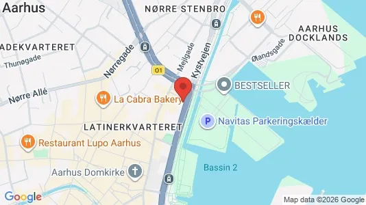 Erhvervslejemål til leje i Århus C - kort over placeringen