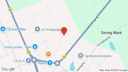 Lagerlokaler til leje i Ribe - kort over placeringen