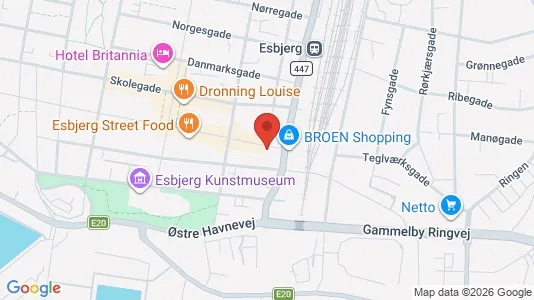 Kliniklokaler til leje i Esbjerg Centrum - kort over placeringen