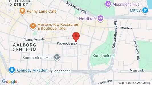 Kontorlokaler til leje i Aalborg Centrum - kort over placeringen