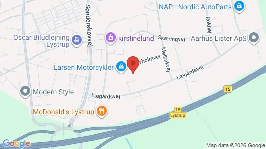 Lagerlokaler til leje i Lystrup - kort over placeringen