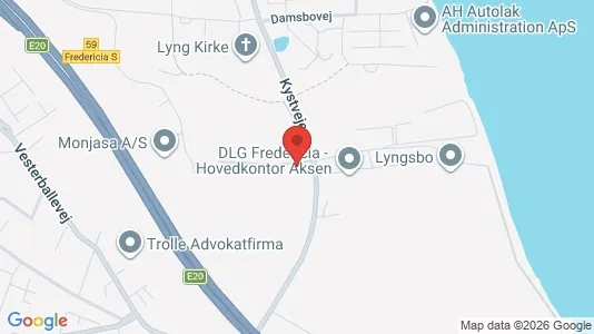 Erhvervsgrunde til salg i Fredericia - kort over placeringen