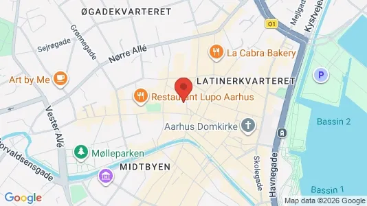 Kontorlokaler til leje i Århus C - kort over placeringen