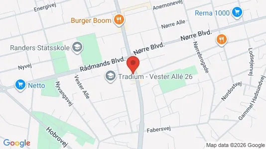 Garager til leje i Randers C - kort over placeringen