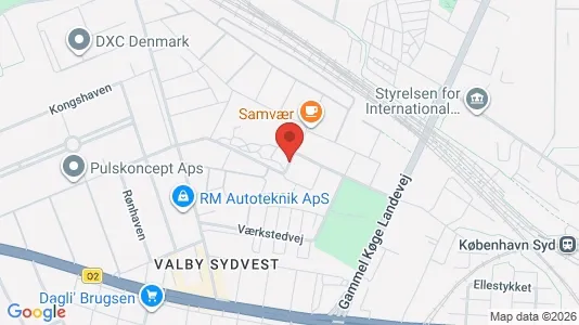 Erhvervslejemål til leje i Valby - kort over placeringen