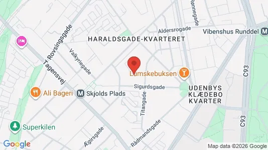 Erhvervslejemål til leje i Nørrebro - kort over placeringen
