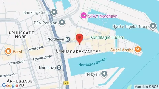 Kontorlokaler til leje i Nordhavn - kort over placeringen
