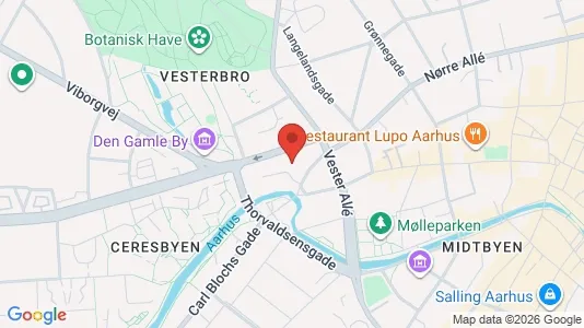 Erhvervslejemål til leje i Århus C - kort over placeringen