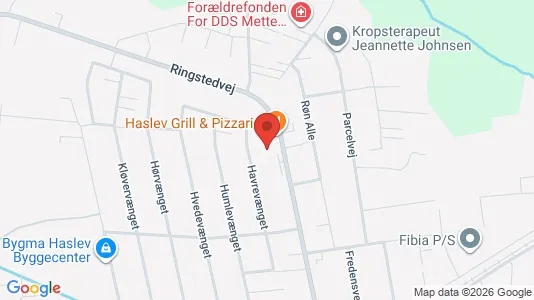 Erhvervslejemål til salg i Haslev - kort over placeringen