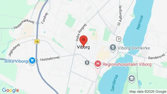 Kliniklokaler til leje i Viborg - kort over placeringen