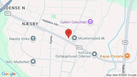 Kontorlokaler til leje i Odense N - kort over placeringen