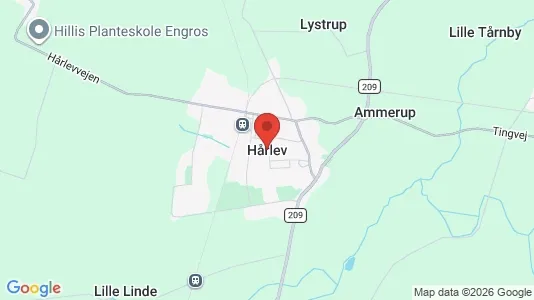 Erhvervsgrunde til salg i Hårlev - kort over placeringen