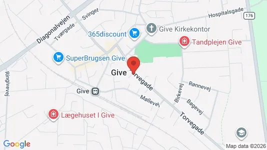Erhvervslejemål til salg i Give - kort over placeringen